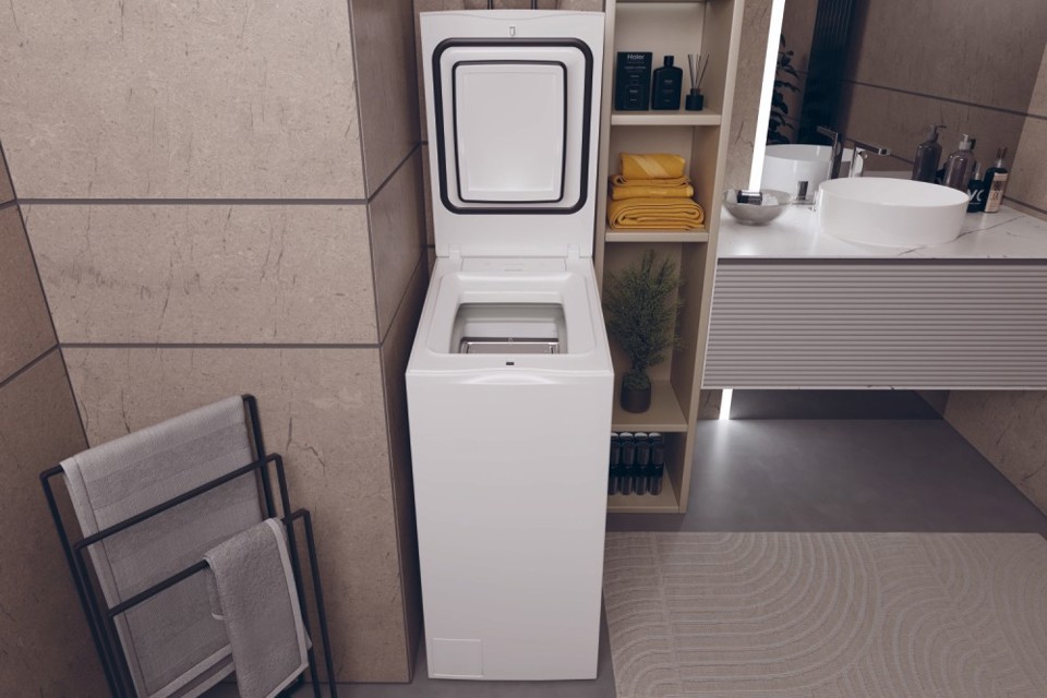 Haier HW90-BPD13386U1 lavatrice Caricamento dall'alto 9 kg 1300 Giri/min Bianco