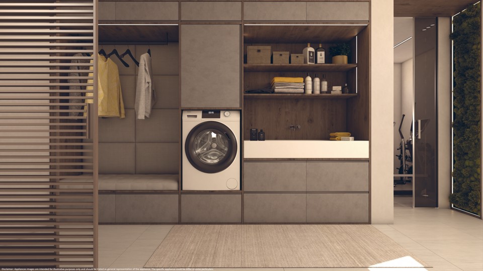 Haier I-Pro Series 1 Serie 1, Lavatrice Carica Frontale 10 KG, 20% più efficente della classe A, 1400 giri, Bianco, Inverter, Refresh, HW100-BP14929A-S