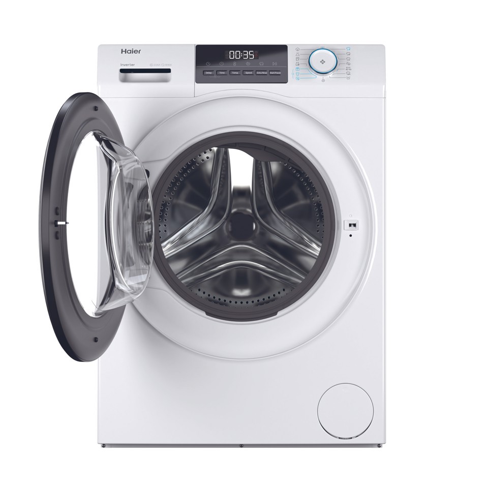 Haier I-Pro Serie 1 Serie 1, Lavatrice Slim 8 KG, 10% più efficente della classe A, 1400 giri, Bianco, Inverter, Refresh, HW80-BP14929A-S