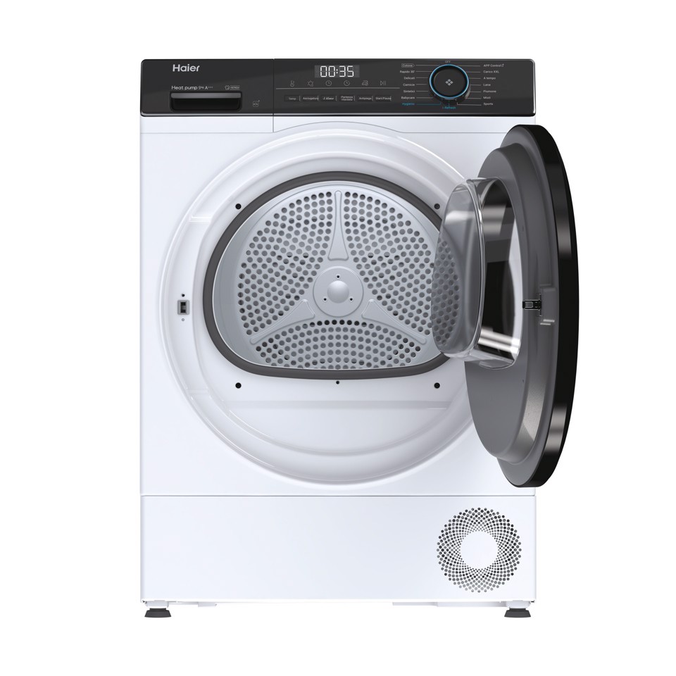 Haier I-Pro Serie 3, Asciugatrice 9 KG, Classe C, Bianco, Inverter, I-Refresh, Wi-Fi, Hygienic, HD90-A3939E-IT