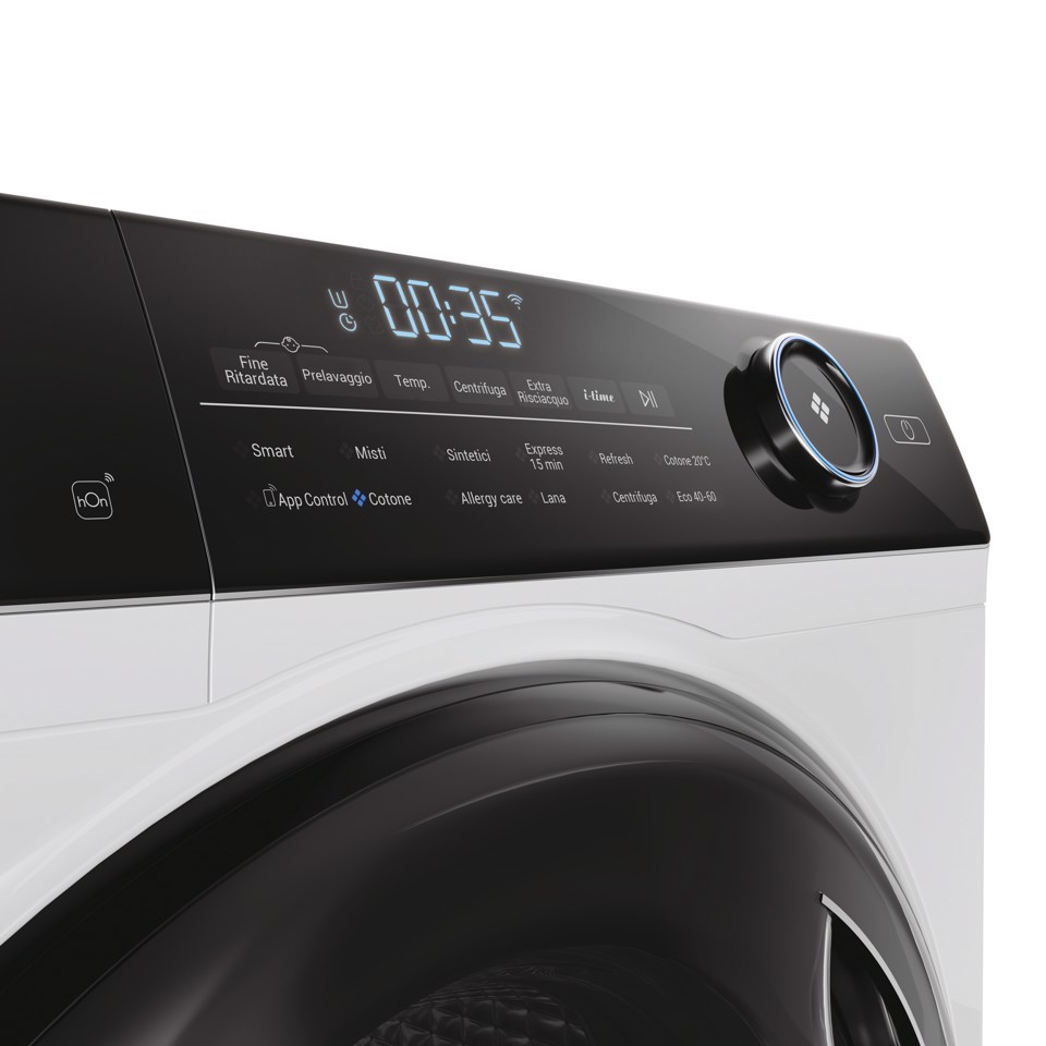 Haier I-Pro Series 5 I-Pro Serie 5, Lavatrice Carica Frontale 9 KG, 25% più efficente della classe A, 1400 giri, Bianco, Direct Motion, Refresh, Wi-Fi, HW90-B14959NEUIT