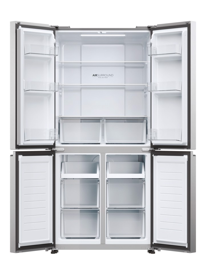 Haier Multidoor HCR3818ENMM ClasseE 467lt-Platino, Stainless steel