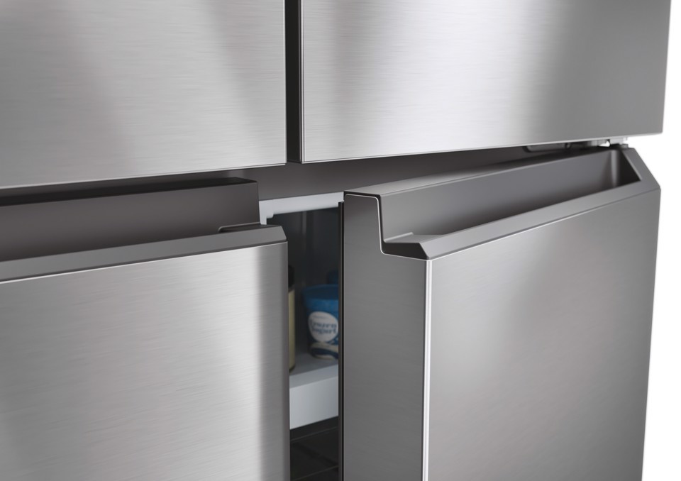 Haier Multidoor HCR3818ENMM ClasseE 467lt-Platino, Stainless steel