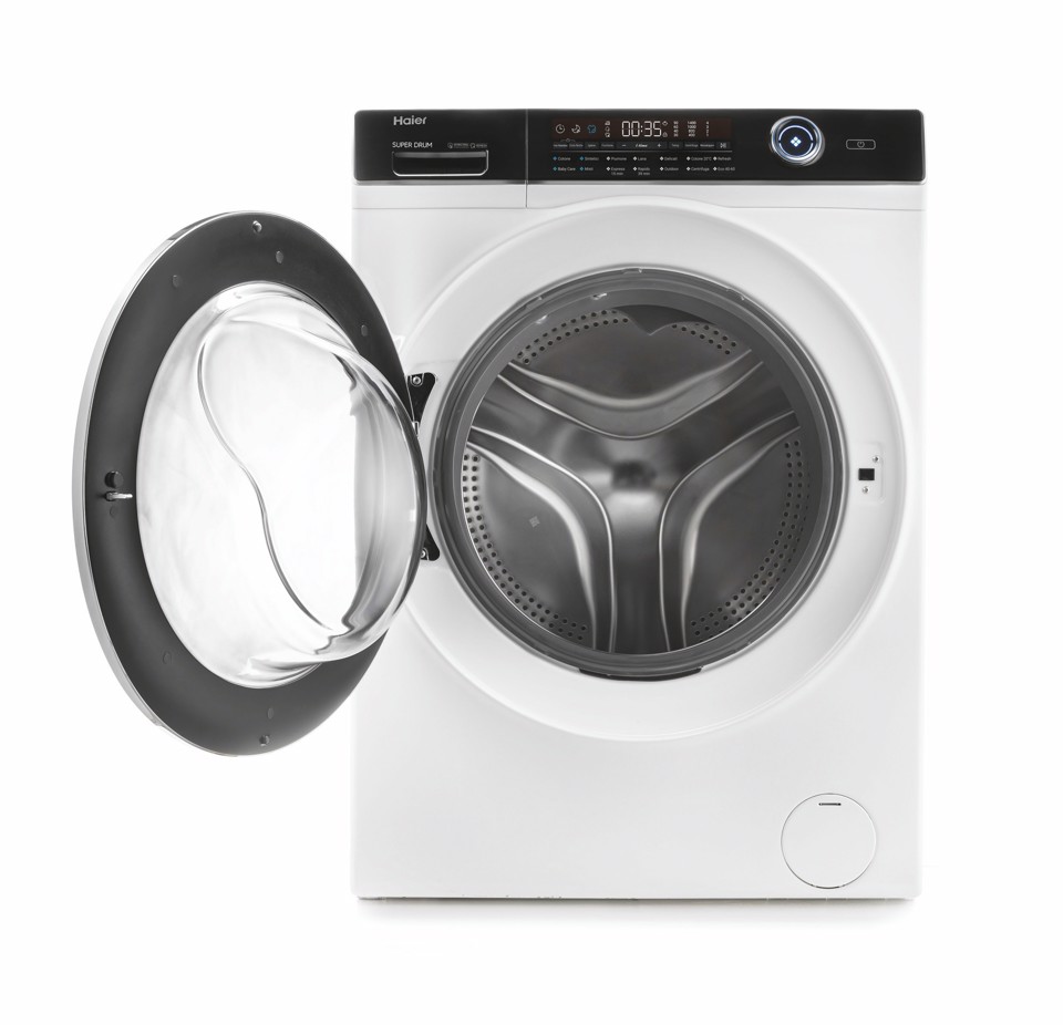 Haier SuperDrum, Lavatrice Carica Frontale 15 KG, Classe A, 1400 giri, Bianco, Inverter, Refresh, HW150-BP14986EIT