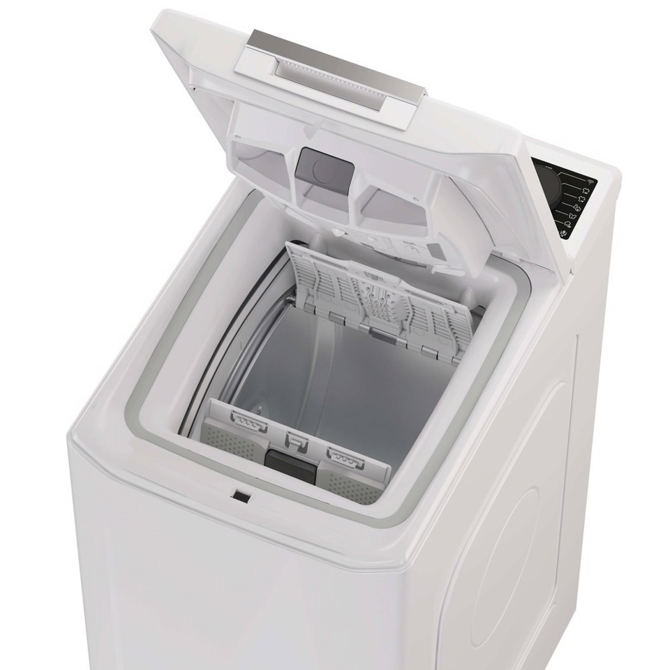 Haier T Series 7, Lavatrice Carica dall'alto 7 KG, 15% più efficente della classe A, 1200 giri, Bianco, Inverter, Vapore, THASN276TM7-S