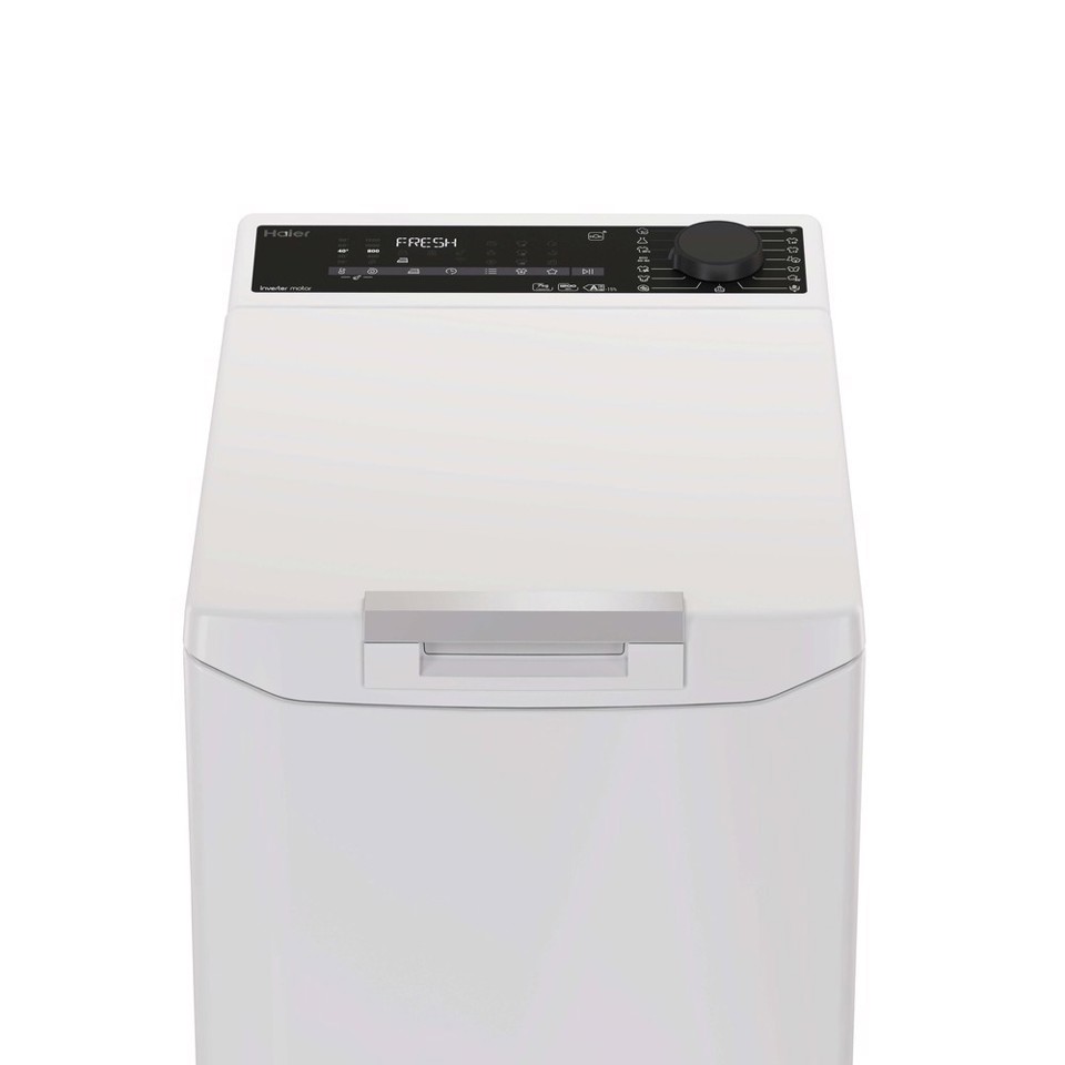 Haier T Series 7, Lavatrice Carica dall'alto 7 KG, 15% più efficente della classe A, 1200 giri, Bianco, Inverter, Vapore, THASN276TM7-S