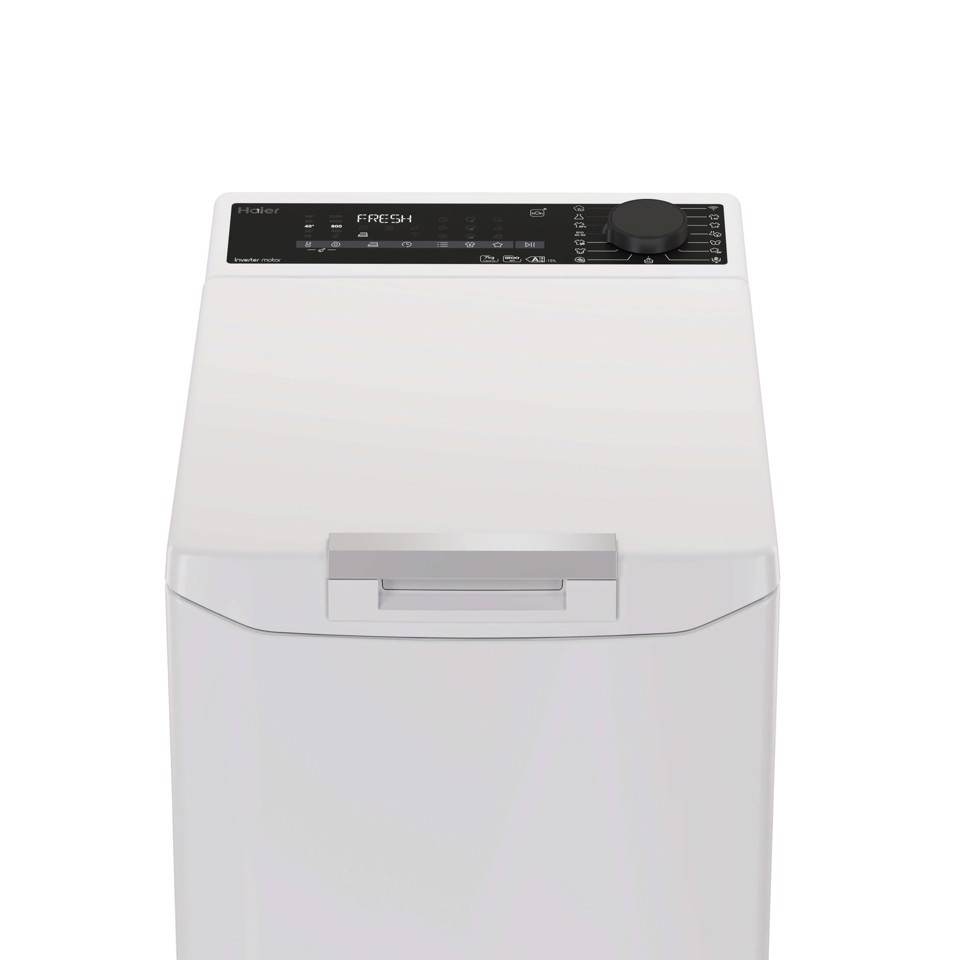 Haier T Series 7, Lavatrice Carica dall'alto 7 KG, 15% più efficente della classe A, 1200 giri, Bianco, Inverter, Vapore, THASN276TM7-S