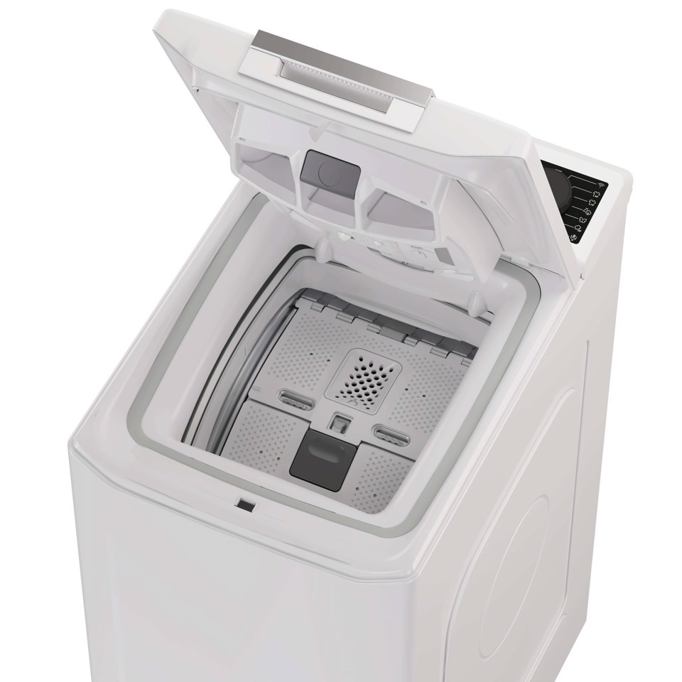 Haier T Series 7, Lavatrice Carica dall'alto 7 KG, 15% più efficente della classe A, 1200 giri, Bianco, Inverter, Vapore, THASN276TM7-S