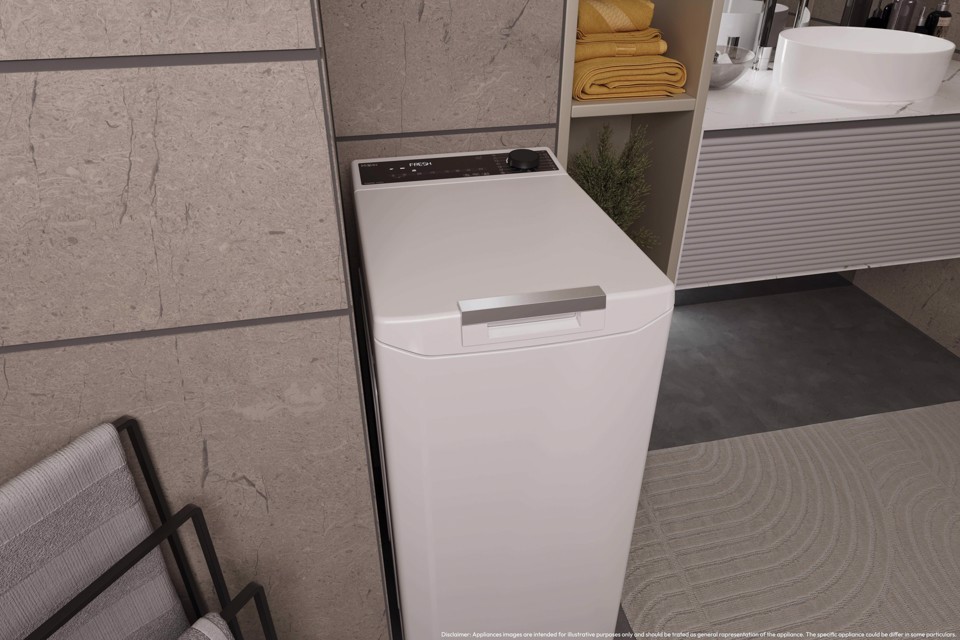 Haier T Series 7, Lavatrice Carica dall'alto 7 KG, 15% più efficente della classe A, 1200 giri, Bianco, Inverter, Vapore, THASN276TM7-S