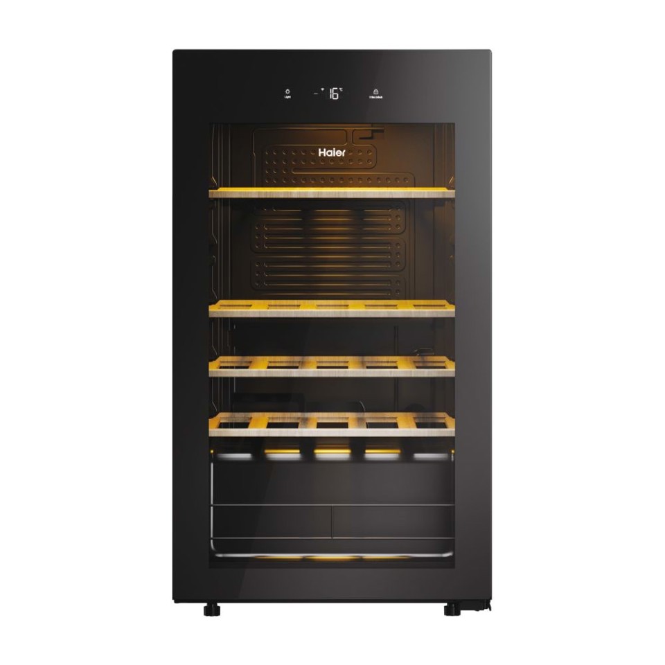 Haier Wine Bank 50 Serie 3 HWS34GGH1 Cantinetta vino con compressore Libera installazione Nero 34 bottiglia/bottiglie