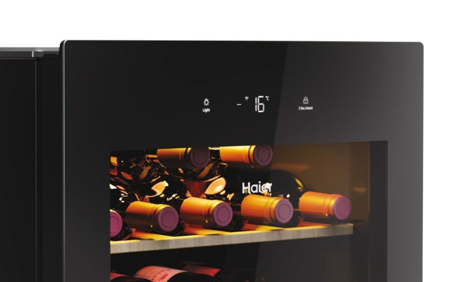 Haier Wine Bank 50 Serie 3 HWS34GGH1 Cantinetta vino con compressore Libera installazione Nero 34 bottiglia/bottiglie
