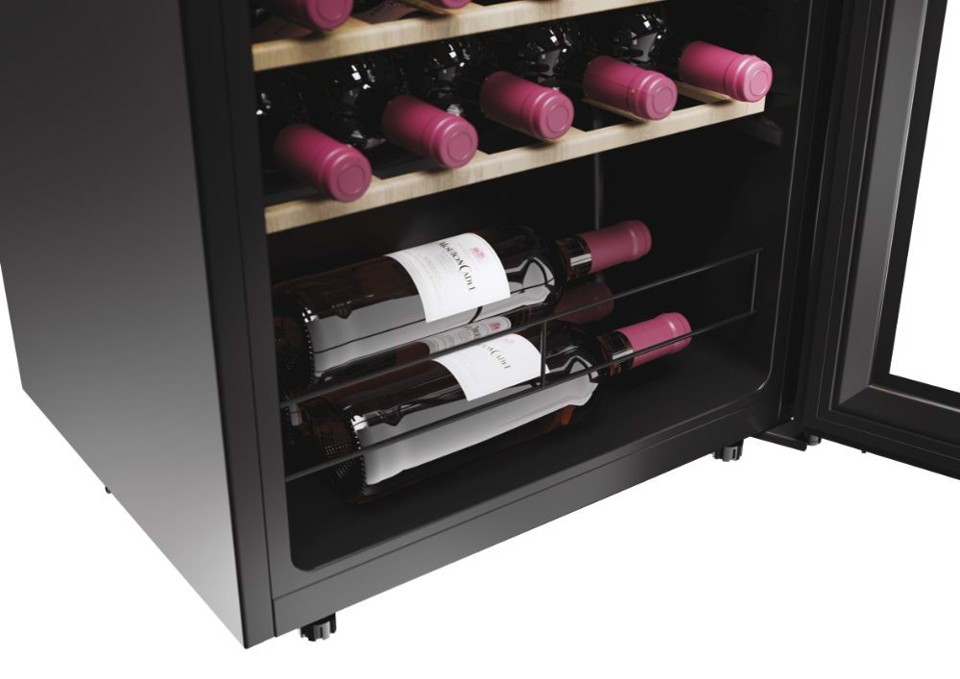 Haier Wine Bank 50 Serie 3 HWS34GGH1 Cantinetta vino con compressore Libera installazione Nero 34 bottiglia/bottiglie