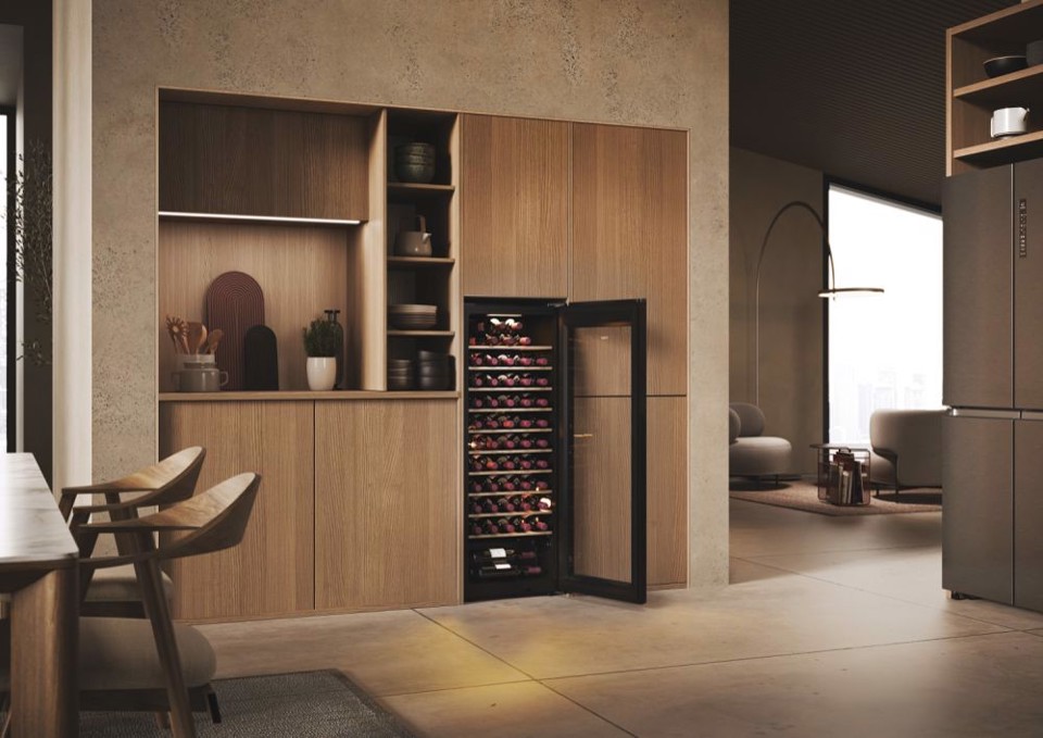 Haier Wine Bank 50 Serie 3 HWS58GGH1 Libera installazione Nero 58 bottiglia/bottiglie