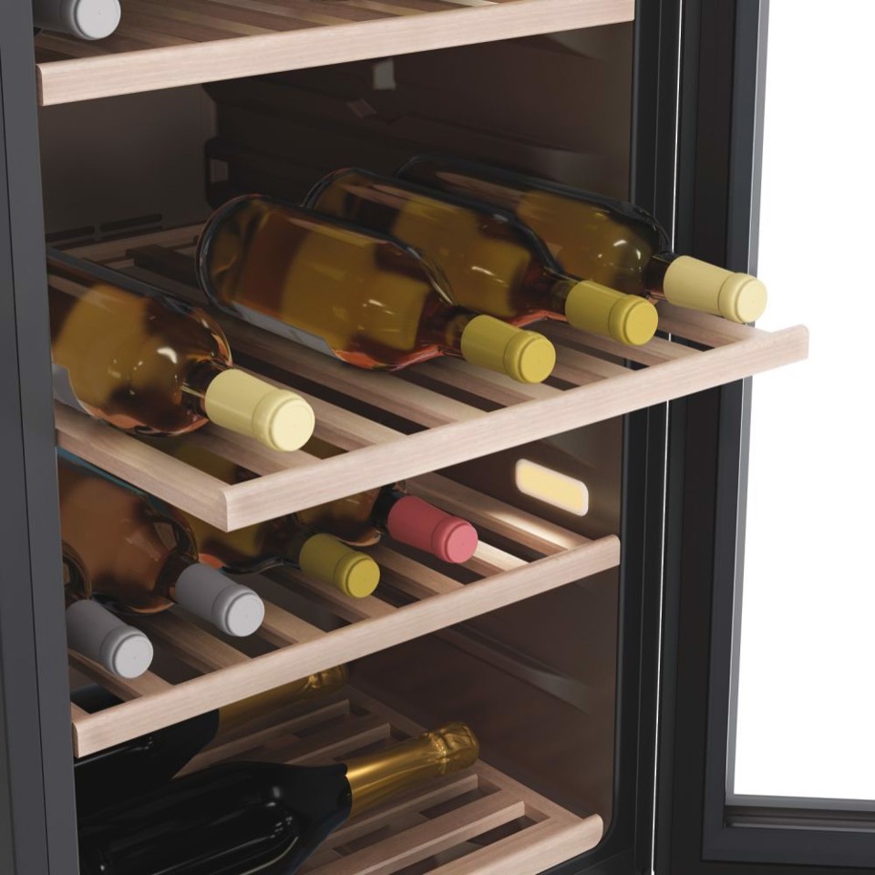 Haier Wine Bank 50 Serie 7 HWS77GDAU1 Cantinetta vino con compressore Libera installazione Nero 77 bottiglia/bottiglie