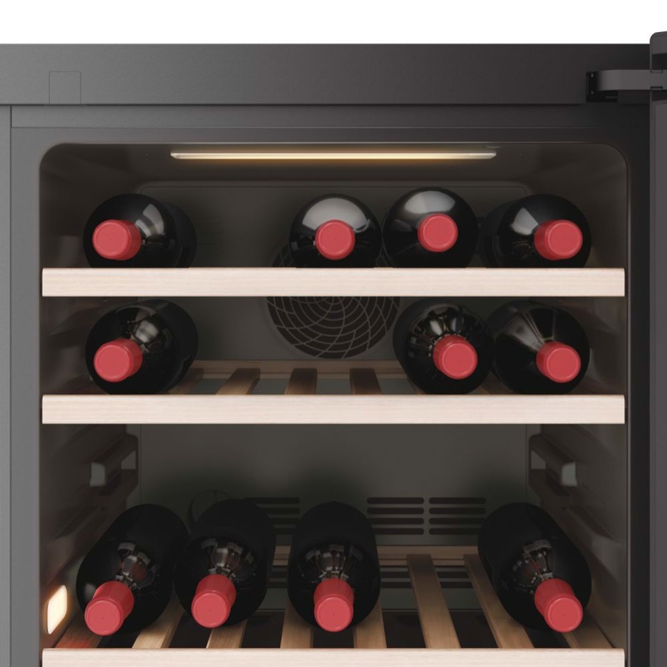 Haier Wine Bank 50 Serie 7 HWS77GDAU1 Cantinetta vino con compressore Libera installazione Nero 77 bottiglia/bottiglie