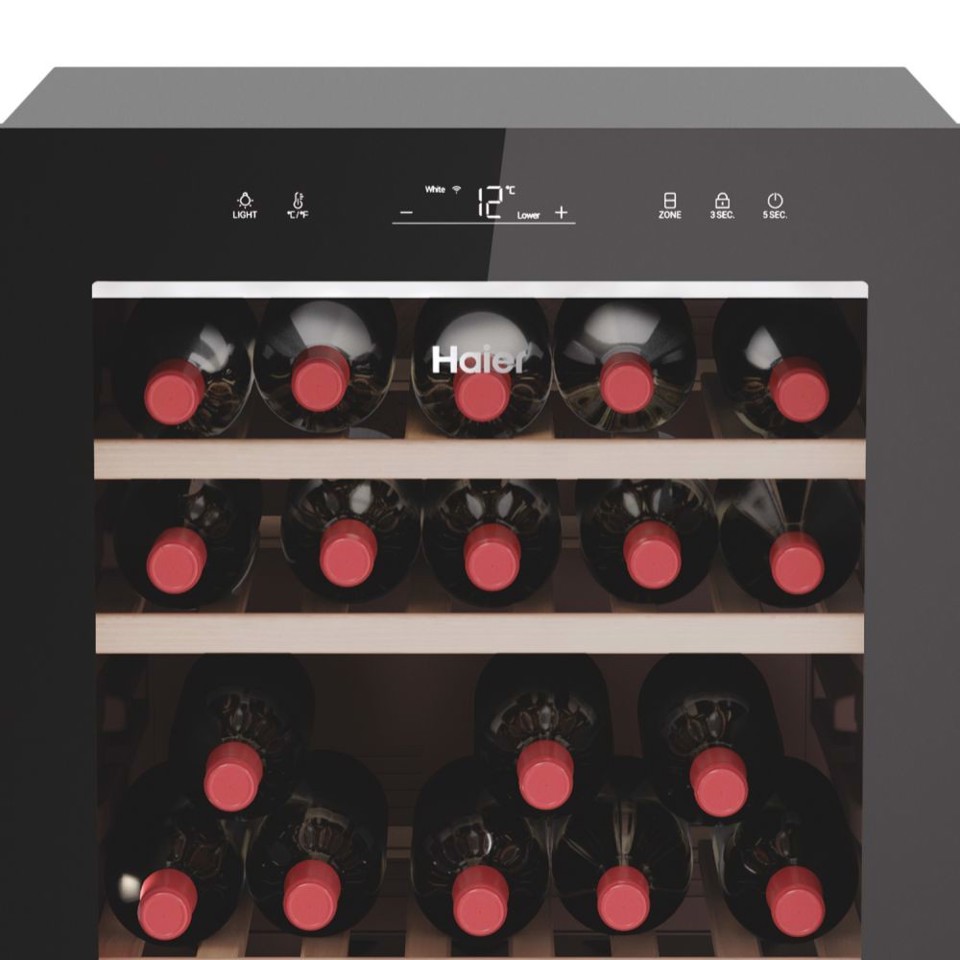 Haier Wine Bank 50 Serie 7 HWS77GDAU1 Cantinetta vino con compressore Libera installazione Nero 77 bottiglia/bottiglie