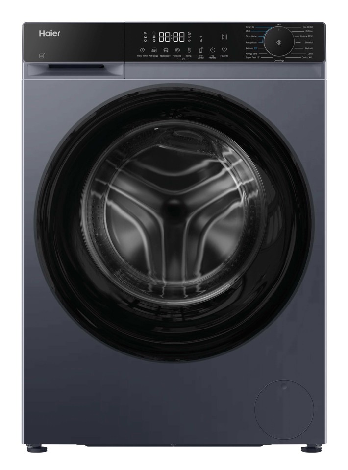 Haier X Series 5, Lavatrice Carica Frontale 13 KG, 30% più efficente della classe A, 1400 giri, Antracite, AI PowerDrive, Vapore, Wi-Fi, Smart AI, Super Fast 15', HW130BP14357GUIT