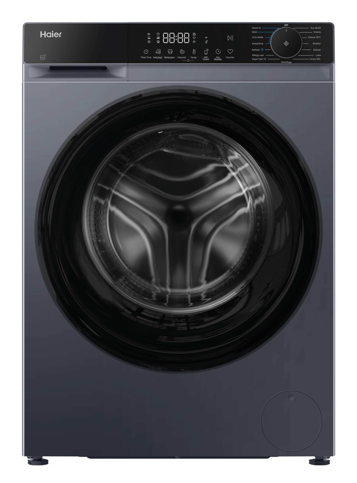 Haier X Series 5, Lavatrice Carica Frontale 13 KG, 30% più efficente della classe A, 1400 giri, Antracite, AI PowerDrive, Vapore, Wi-Fi, Smart AI, Super Fast 15', HW130BP14357GUIT