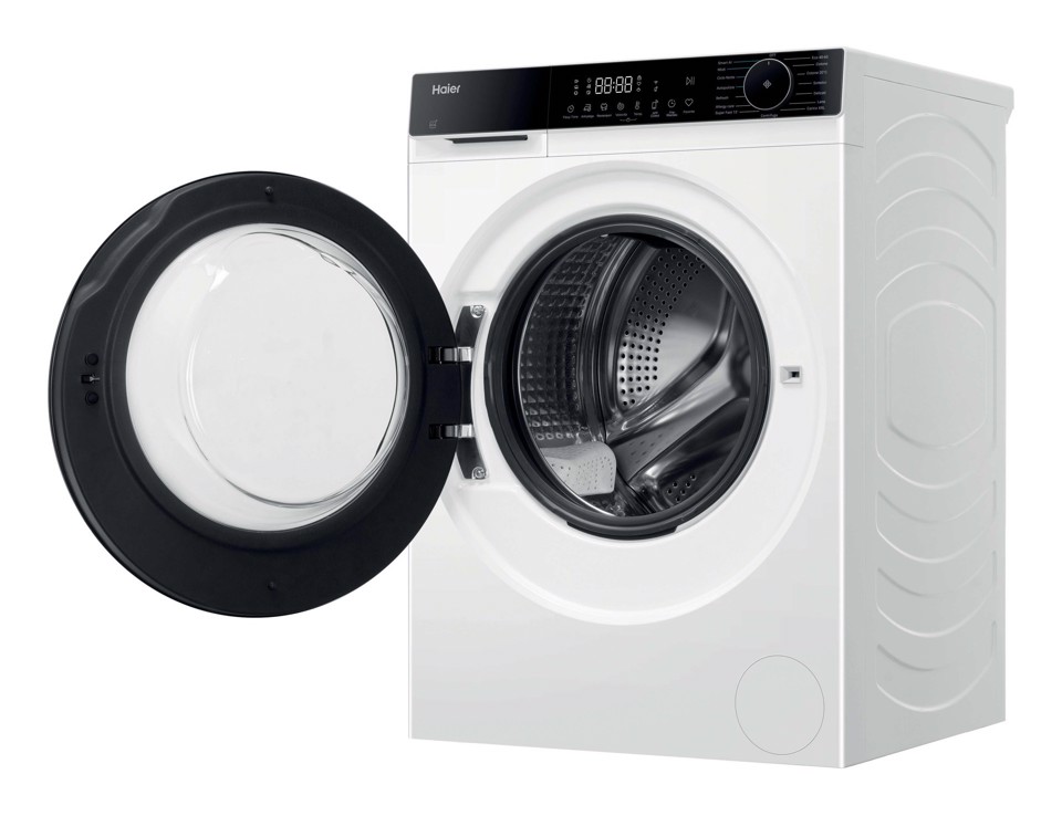 Haier X Series 5, Lavatrice Carica Frontale 8 KG, 30% più efficente della classe A, 1400 giri, Bianco, AI PowerDrive, Vapore, Wi-Fi, Smart AI, Super Fast 15', HW80-BP14357U-IT