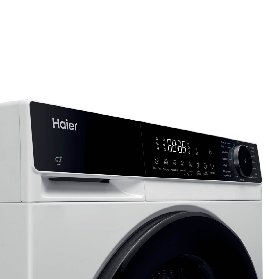 Haier X Series 5, Lavatrice Carica Frontale 8 KG, 30% più efficente della classe A, 1400 giri, Bianco, AI PowerDrive, Vapore, Wi-Fi, Smart AI, Super Fast 15', HW80-BP14357U-IT