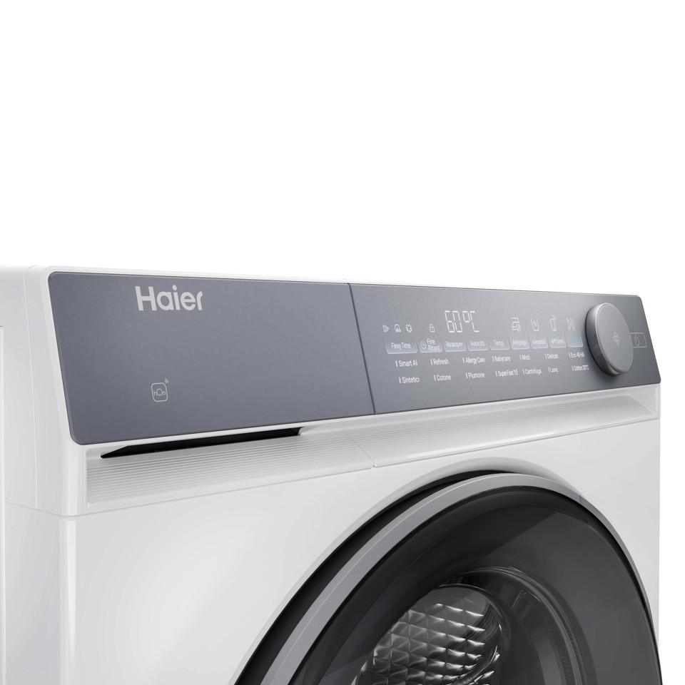 Haier X Series 7, Lavatrice Slim 8 KG, 25% più efficente della classe A, 1400 giri, Bianco, Direct Motion, Vapore, Wi-Fi, Smart AI, Scruscotto Anti-impronta, 360° ABT, HW80-B14367TU-IT