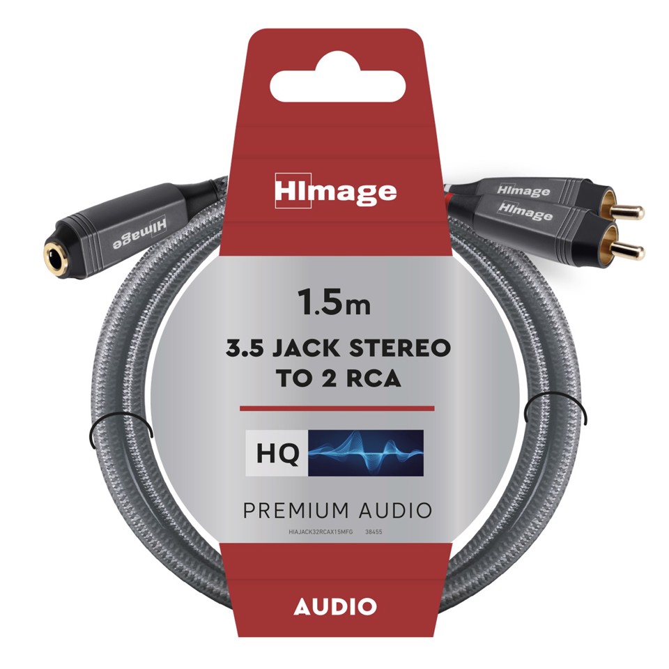 HIMAGE HIAJACK32X15MFG cavo audio 1,5 m 3.5mm 2 x RCA Nero, Grigio