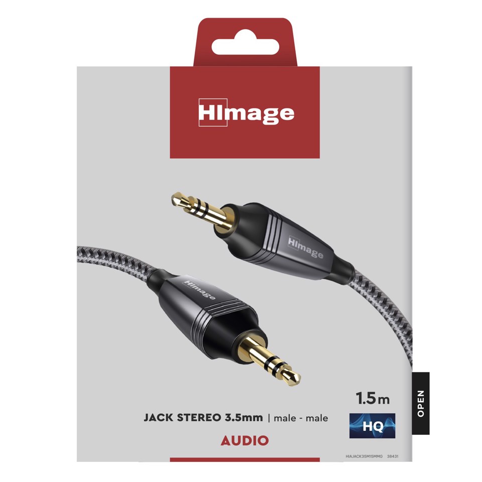 HIMAGE HIAJACK35M15MMG cavo audio 1,5 m 3.5mm Nero, Grigio