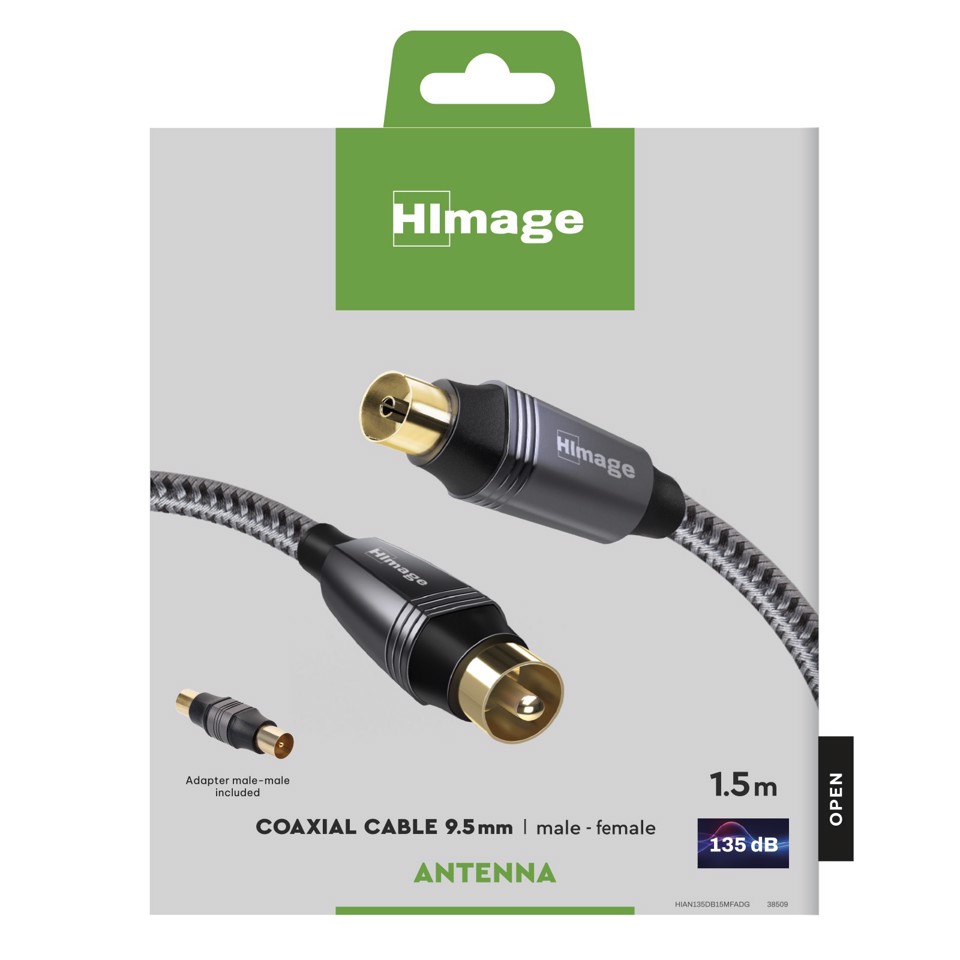 HIMAGE HIAN135DB15MFADG cavo coassiale 1,5 m Belling-Lee Grigio