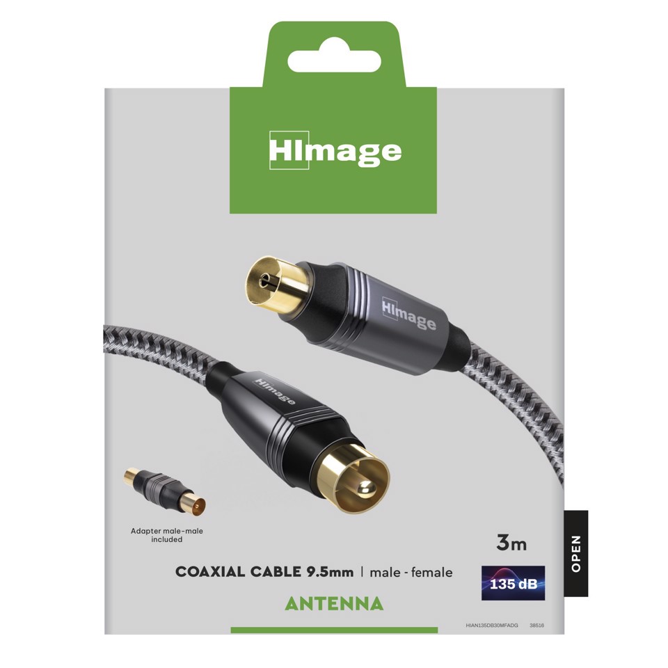 HIMAGE HIAN135DB30MFADG cavo coassiale 3 m Belling-Lee Grigio