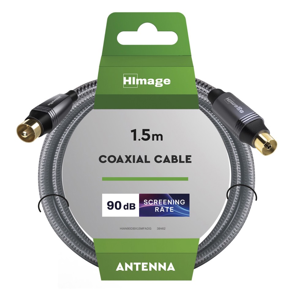 HIMAGE HIAN90DBX15MFADG cavo coassiale 1,5 m Belling-Lee Nero, Grigio