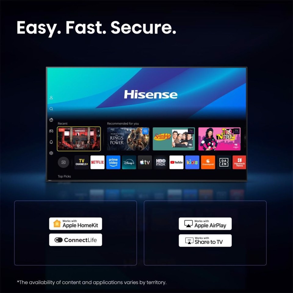 Hisense 40A59S 101,6 cm (40") Full HD Smart TV Wi-Fi Nero