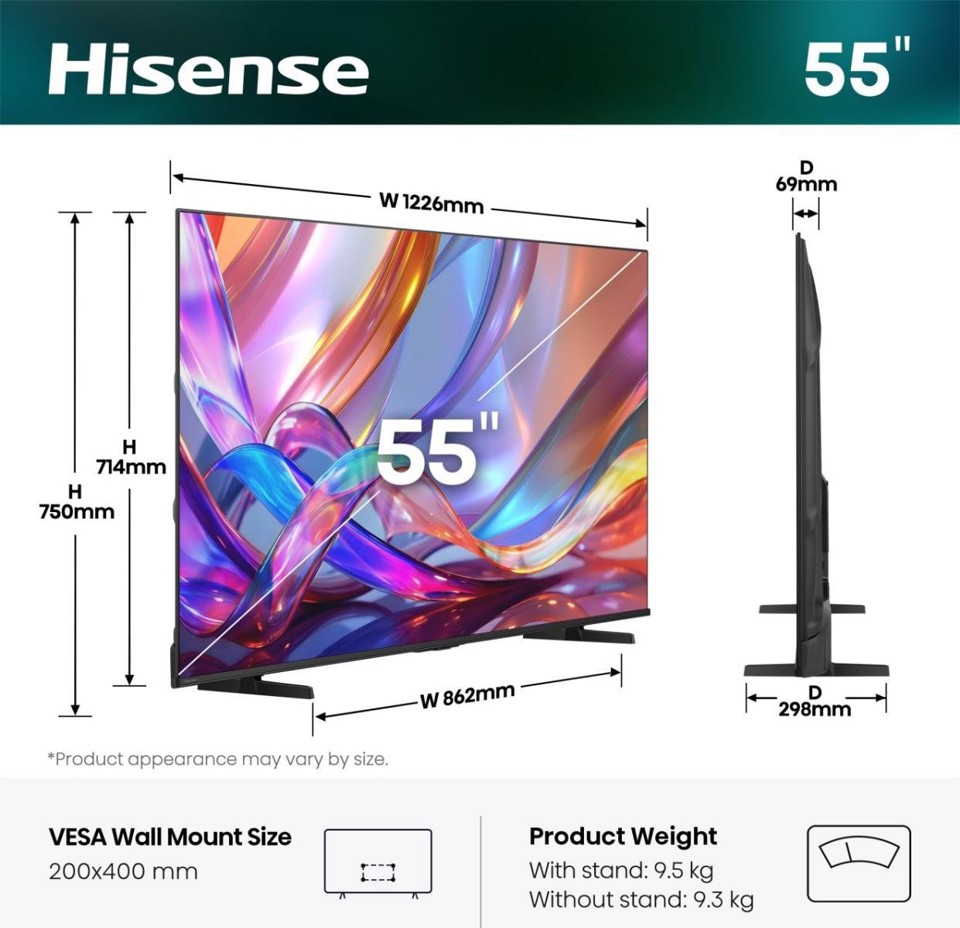 Hisense 55E79S TV 139,7 cm (55") 4K Ultra HD Smart TV Wi-Fi Nero
