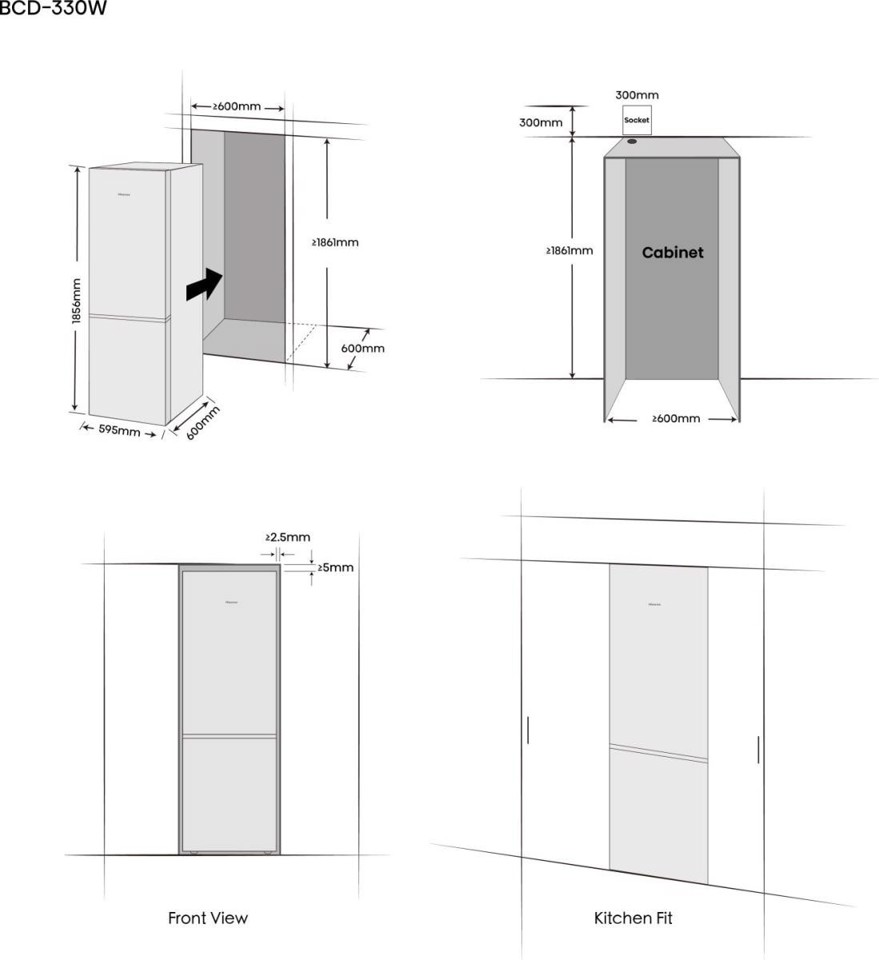 Hisense Frigorifero combinato RB3K330SAIC libera installazione 330L Classe C