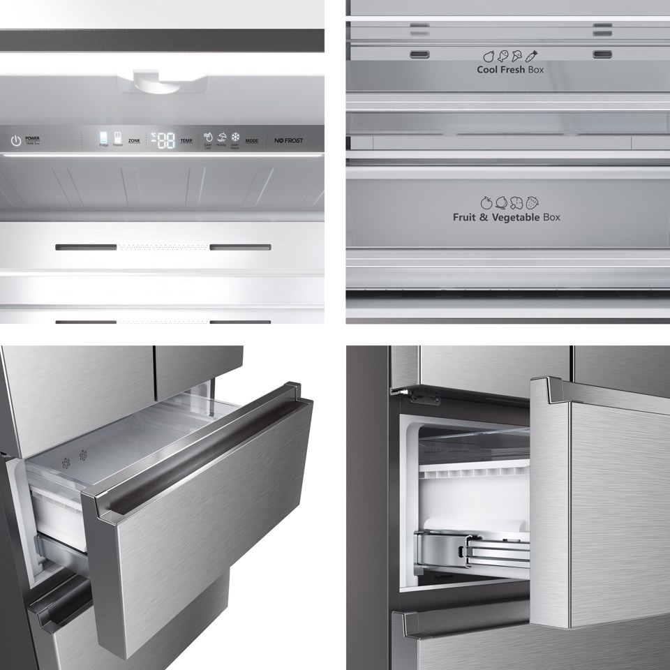Hisense frigorifero French Door RF632N4BCE libera installazione 485L Classe E Grande capacità