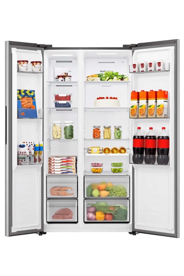 Hisense RS3P558NEIE frigorifero side-by-side Libera installazione 544 L Grigio, Acciaio inox