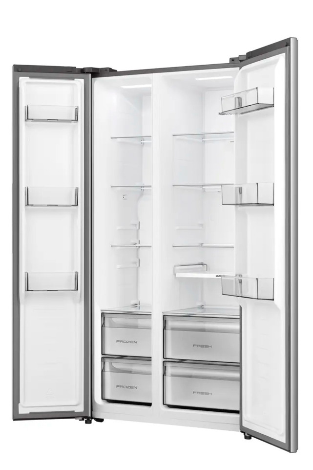 Hisense RS3P558NEIE frigorifero side-by-side Libera installazione 544 L Grigio, Acciaio inox