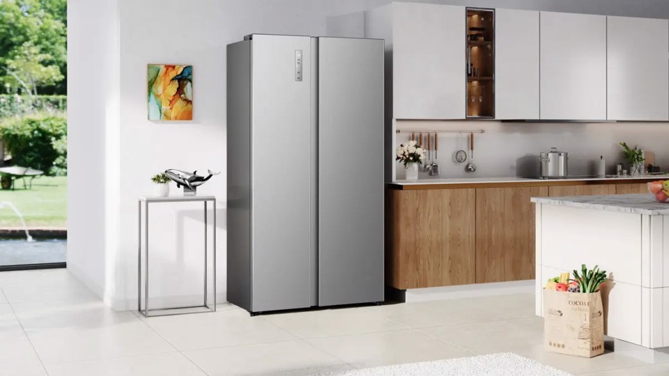 Hisense RS3P558NEIE frigorifero side-by-side Libera installazione 544 L Grigio, Acciaio inox