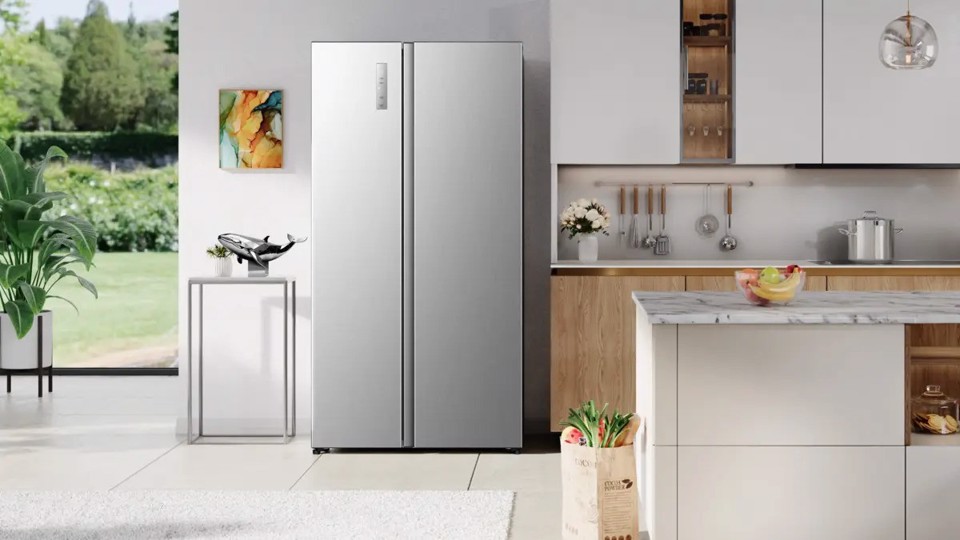 Hisense RS3P558NEIE frigorifero side-by-side Libera installazione 544 L Grigio, Acciaio inox