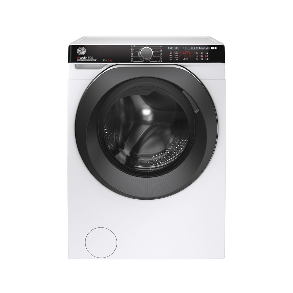 Hoover H-WASH 500 , Lavatrice Carica Frontale 9 KG, 15% più efficente della classe A, 1400 giri, Bianco, Inverter, Vapore, Wi-Fi, HWP 49AMBC7/1-S