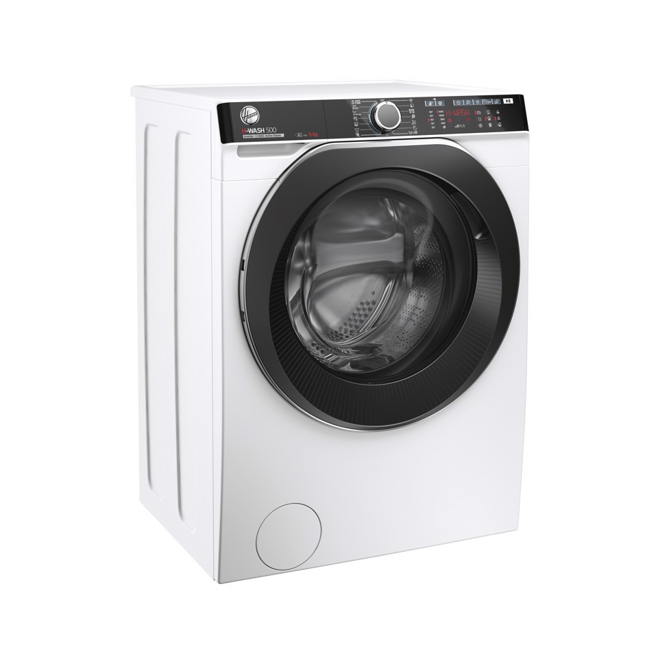 Hoover H-WASH 500 , Lavatrice Carica Frontale 9 KG, 15% più efficente della classe A, 1400 giri, Bianco, Inverter, Vapore, Wi-Fi, HWP 49AMBC7/1-S