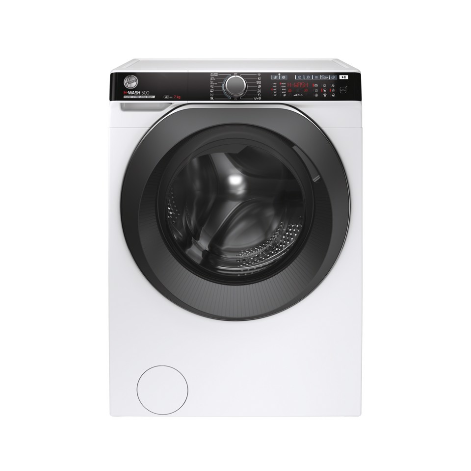 Hoover H-WASH 500 , Lavatrice Slim 7 KG, 15% più efficente della classe A, 1400 giri, Bianco, Inverter, Vapore, Wi-Fi, HWP4 47AMBC7/1-S