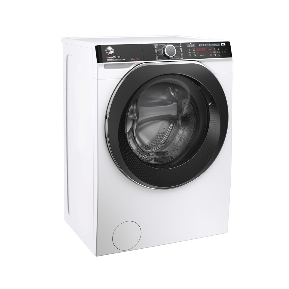 Hoover H-WASH 500 , Lavatrice Slim 7 KG, 15% più efficente della classe A, 1400 giri, Bianco, Inverter, Vapore, Wi-Fi, HWP4 47AMBC7/1-S