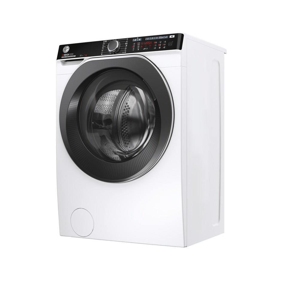 Hoover H-WASH 500 , Lavatrice Slim 7 KG, 15% più efficente della classe A, 1400 giri, Bianco, Inverter, Vapore, Wi-Fi, HWP4 47AMBC7/1-S