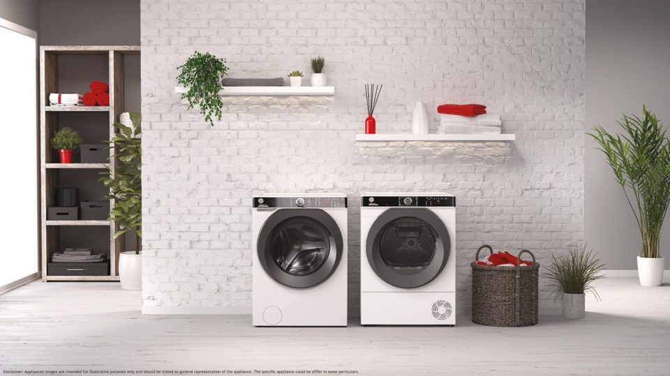 Hoover H-WASH 500 , Lavatrice Slim 7 KG, 15% più efficente della classe A, 1400 giri, Bianco, Inverter, Vapore, Wi-Fi, HWP4 47AMBC7/1-S