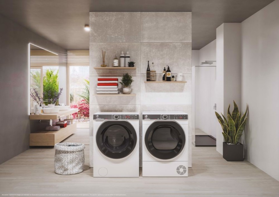 Hoover H-WASH 550 H5WPB610AMBC8-S lavatrice Caricamento frontale 10 kg 1551 Giri/min A Grigio, Argento