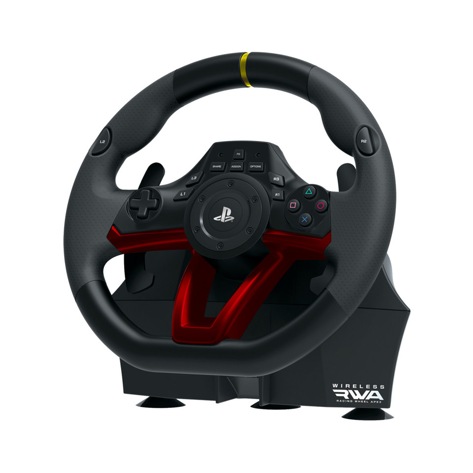 Hori Racing Wheel APEX Nero, Rosso Bluetooth/USB Sterzo + Pedali Analogico/Digitale PC, PlayStation 4