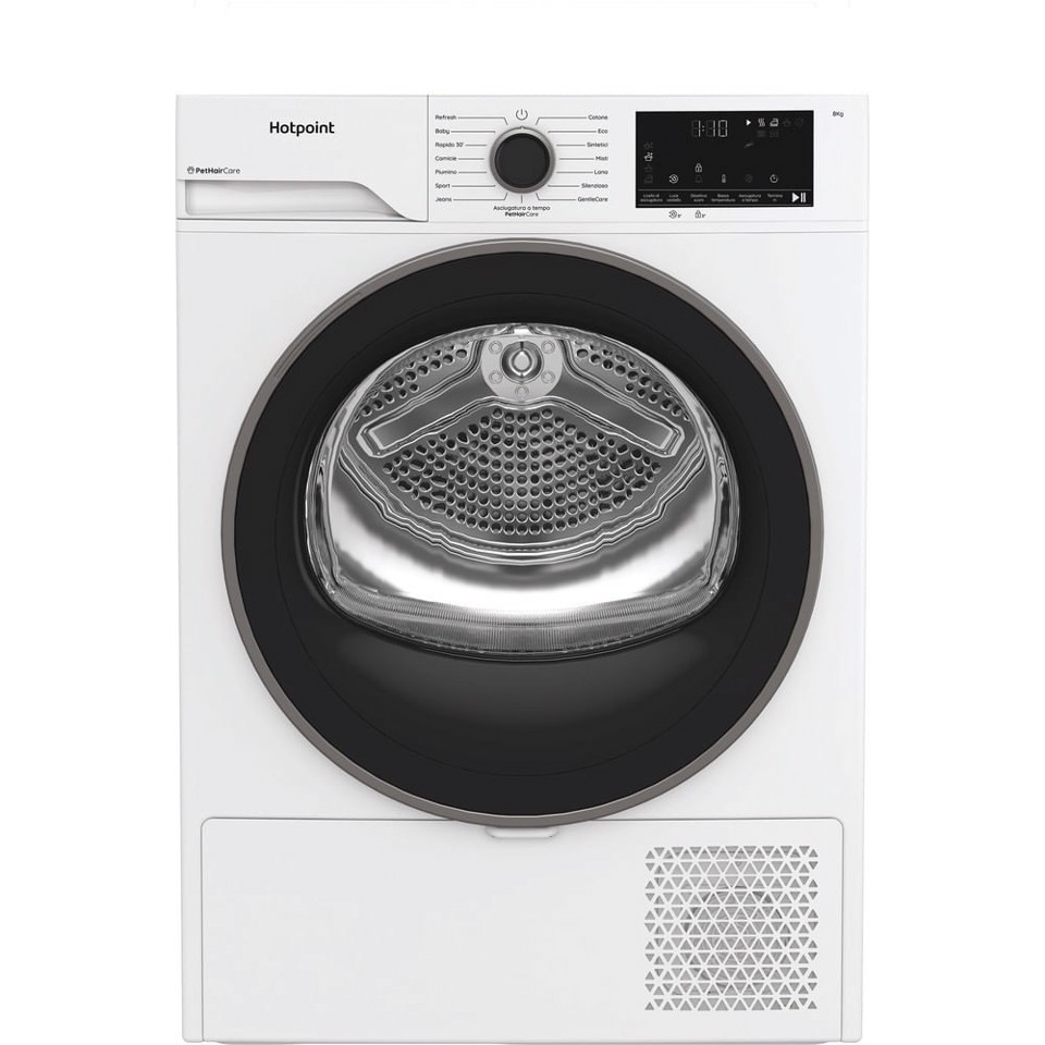 Hotpoint Ariston Ariston HPT 84D BS IT, Asciugatrice Capacità 8kg, classe C, EasyIron, PetHair Removal | Profondità mobile 54cm