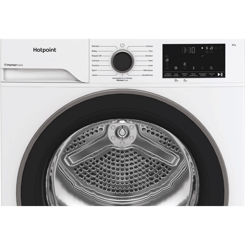 Hotpoint Ariston Ariston HPT 84D BS IT, Asciugatrice Capacità 8kg, classe C, EasyIron, PetHair Removal | Profondità mobile 54cm