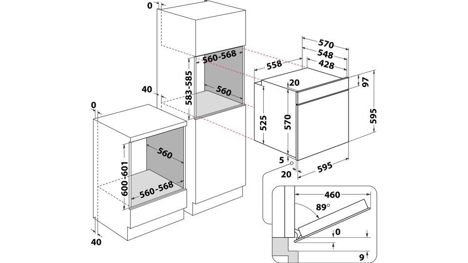 Hotpoint Ariston HAO 255HS X Forno Multifunzione inox con display e manopole esterne, ActiveSteam, Idrolisi