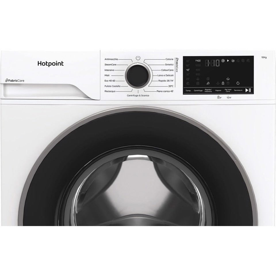 Hotpoint Ariston HB 103 CARE IT, Capacità 10kg, classe A -30%, Motore Inverter, 1400 giri, Display digitale XL, Vapore,